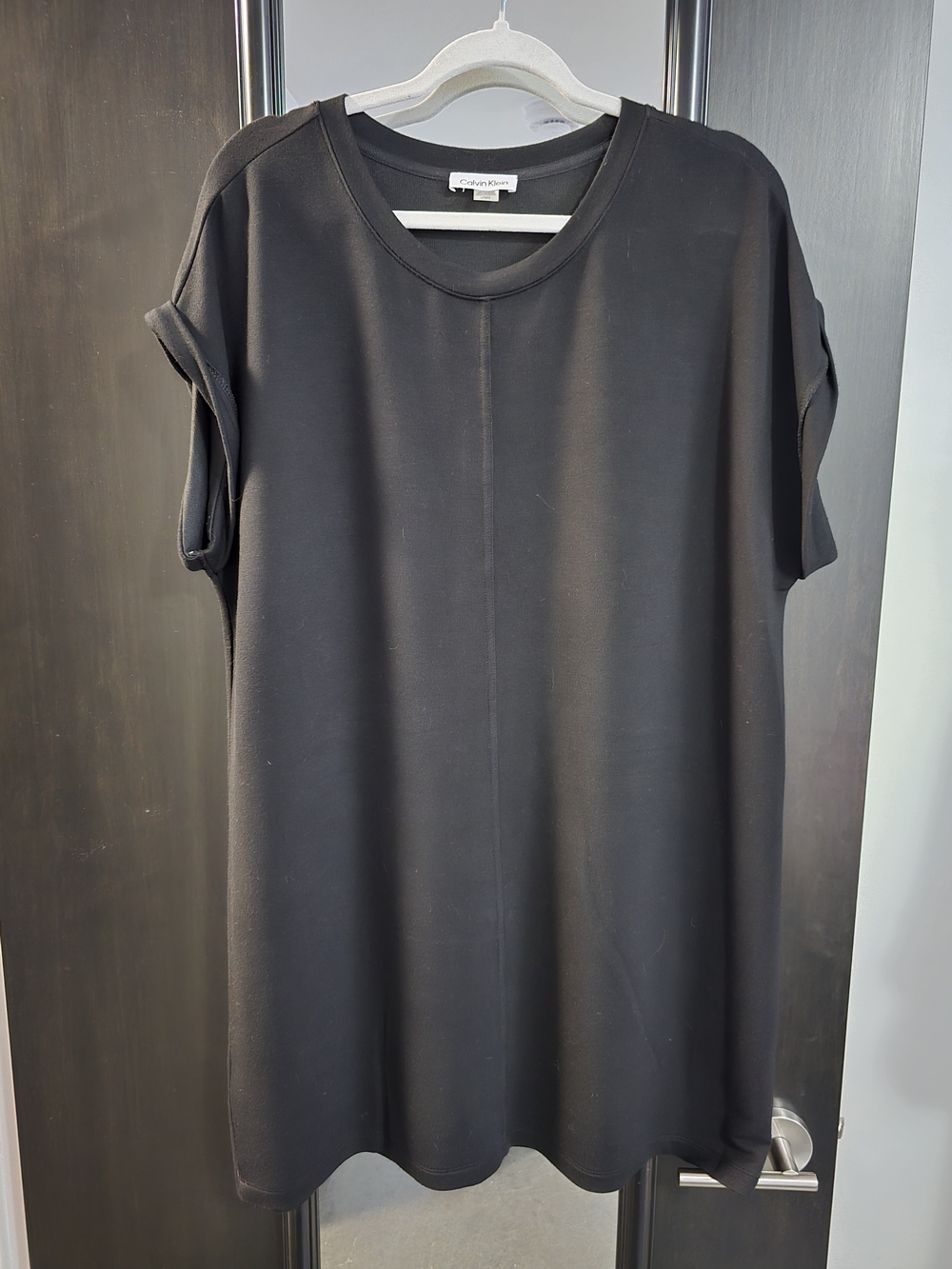 Calvin Klein Black Relaxed Midi Shift Dress